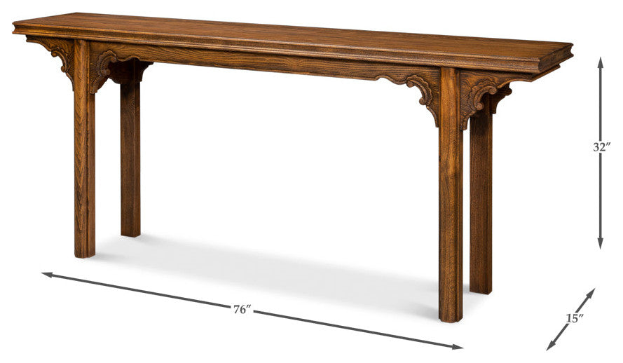 Equestrian Console Table Reclaimed Wood