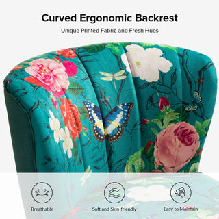 Accent Side Chair With Tufted Back, Blue