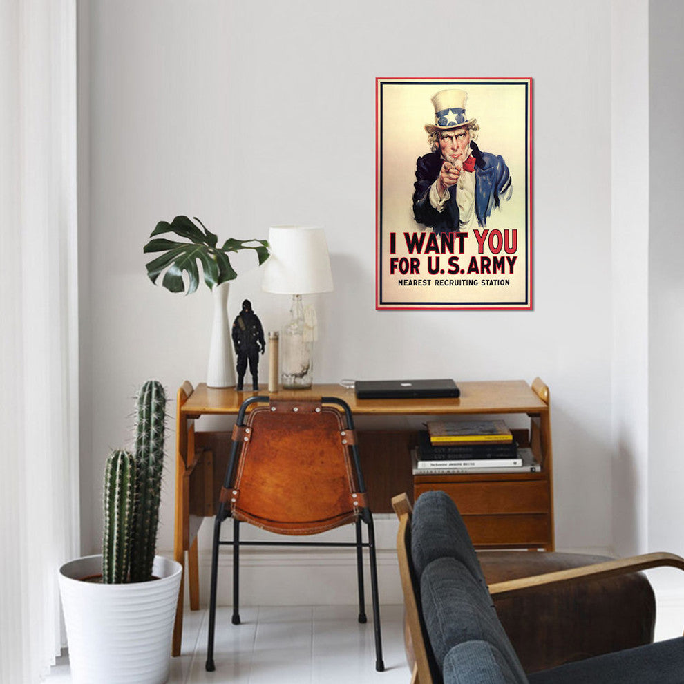 "Uncle Sam: I Want You!" Wrapped Canvas Print, 18x12x1.5