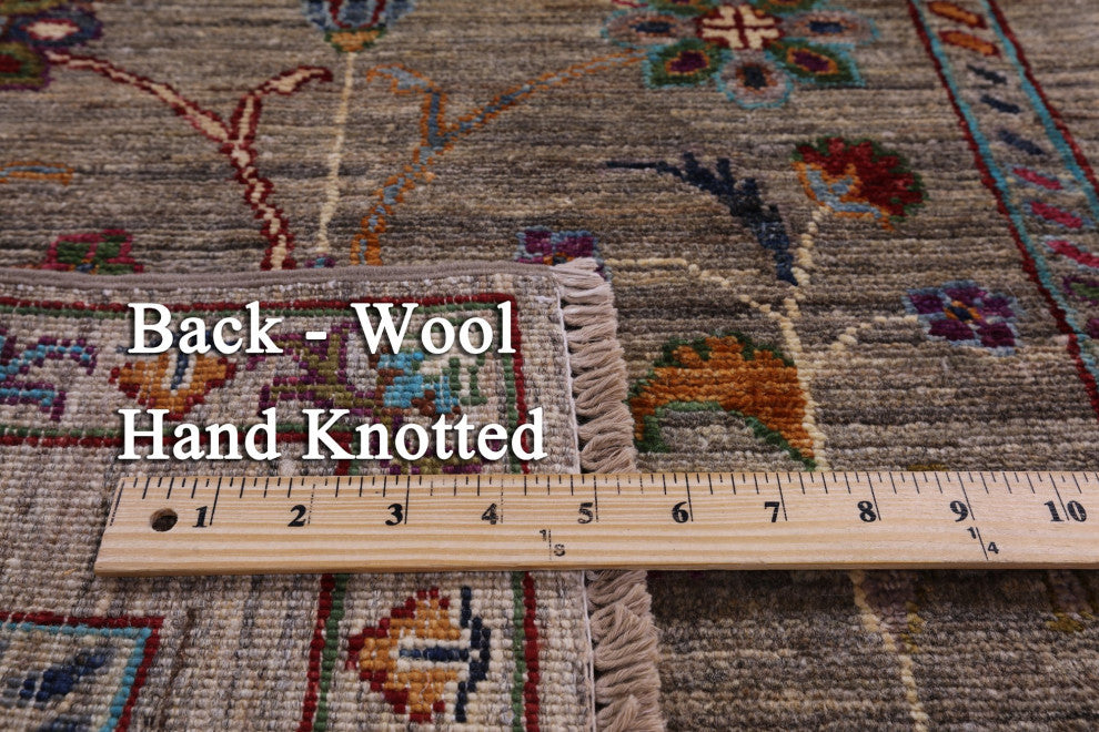 Persian Tabriz Hand Knotted Wool Runner Rug 2' 7" X 9' 10" - Q12168