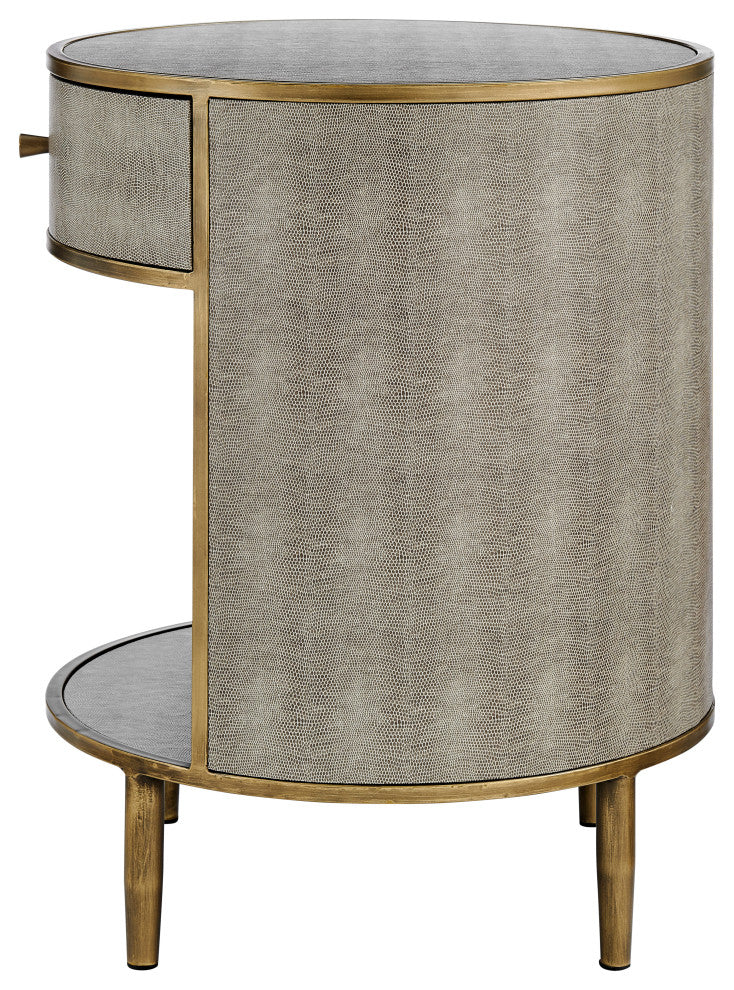 Loretta Faux Shagreen Side/ End Table