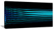 Blue Fractal Flames on Black, Abstract Art on Canvas, 40x20