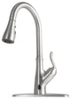 Single Handle Deck Mounted High Arc Pull Down Touchless Kitchen Faucet, Brushed