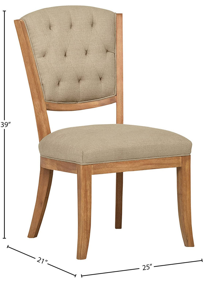 Elegant Tufted Dining Room Kitchen Chairs, Hemp