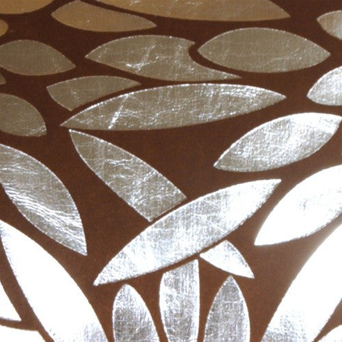 Pillow Decor - Metallic Floral Brown Square Throw Pillow