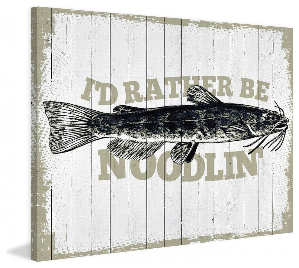 "Catfish Noodlin" Painting Print on Canvas by Saturday Evening Post