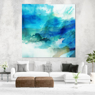 "Ephemeral Blue I" Fine Art Giant Canvas Print, 72"x72"
