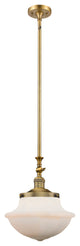 Large Oxford 1-Light Mini Pendant, Brushed Brass, Matte White