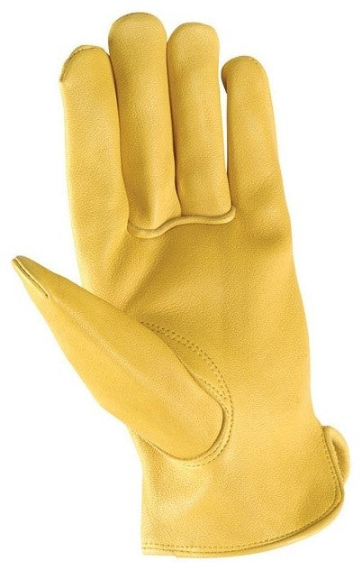 Wells Lamont Men's Leather Driver Work Glove, Extra Large, Yellow