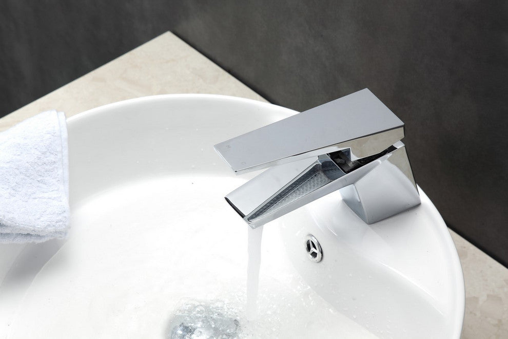 Aqua Siza Single Lever Bathroom Vanity Faucet, Chrome