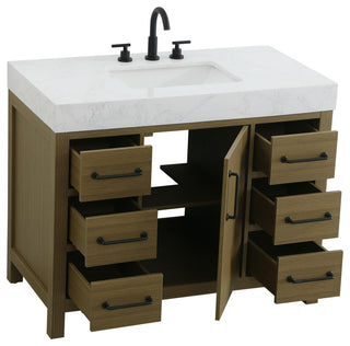 Home Living 42" Single Bathroom Vanity, Chestnut Brown