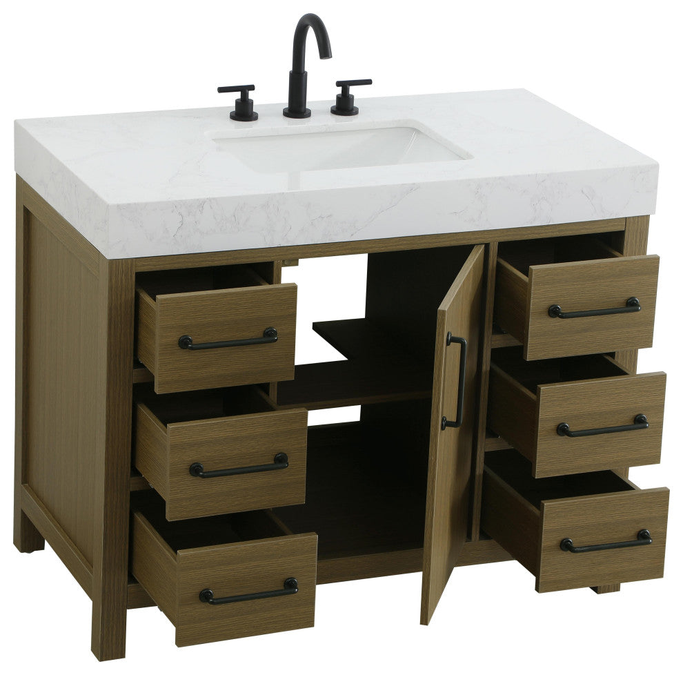 Home Living 42" Single Bathroom Vanity, Chestnut Brown