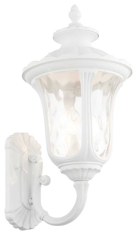 Textured White Traditional, Victorian, Sculptural, Outdoor Wall Lantern