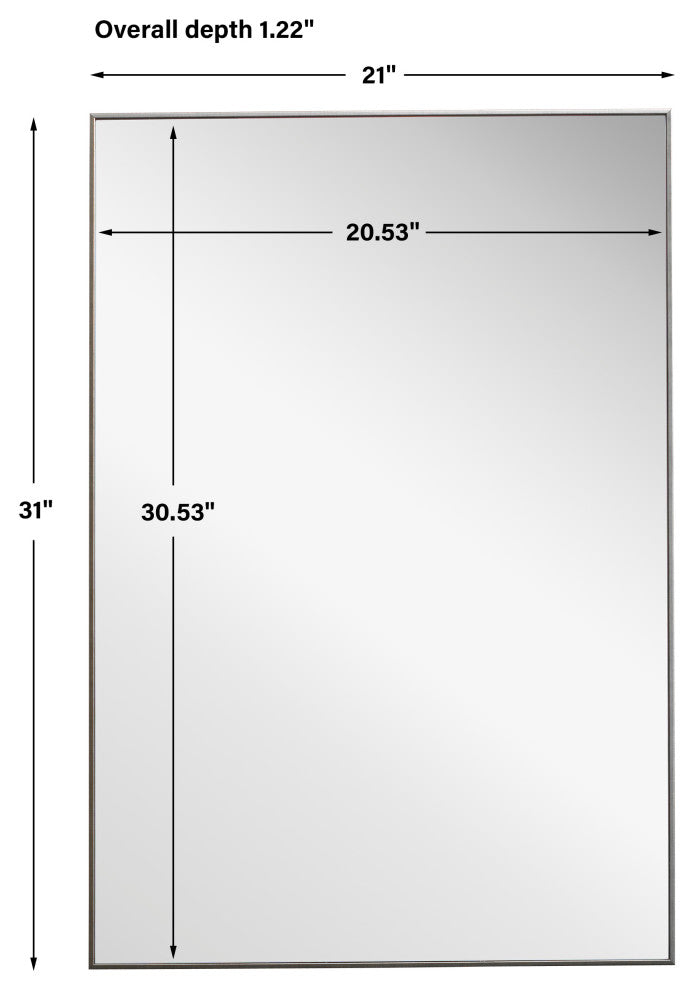 31" Industrial Gray Rectangle Mirror