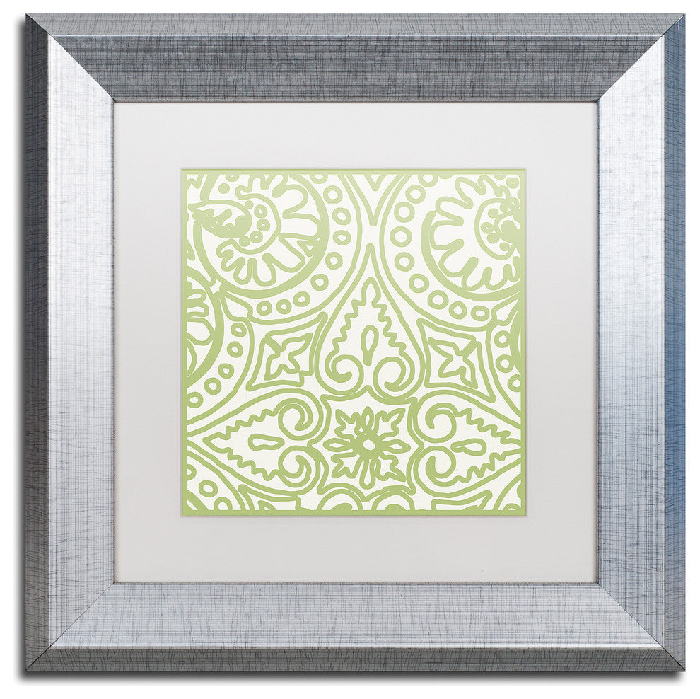 Color Bakery 'Dulce IV' Art, Silver Frame, White Matte, 11"x11"