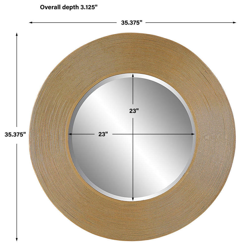 Uttermost 09801 Archer Gold Wire Round Mirror