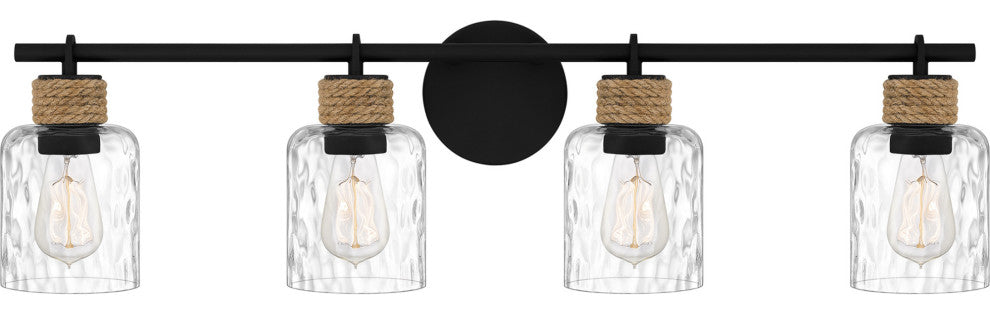 Quoizel BTC8634 Baltic 4 Light 34"W Vanity Light - Matte Black