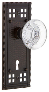 Craftsman Plate With Key Dbl Dummy Round Clear Crystal Knob