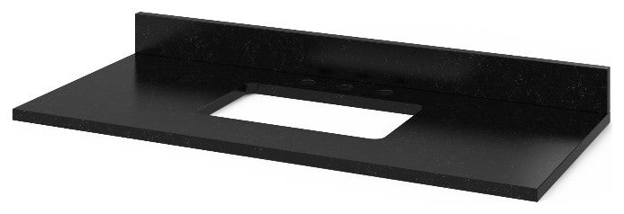 Astoria Transitional 48" Espresso Vanity, Black Granite Vanity Top