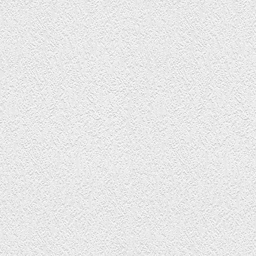 Architectural, Texture Geometric Paintable Pre-Pasted White Wallpaper Roll
