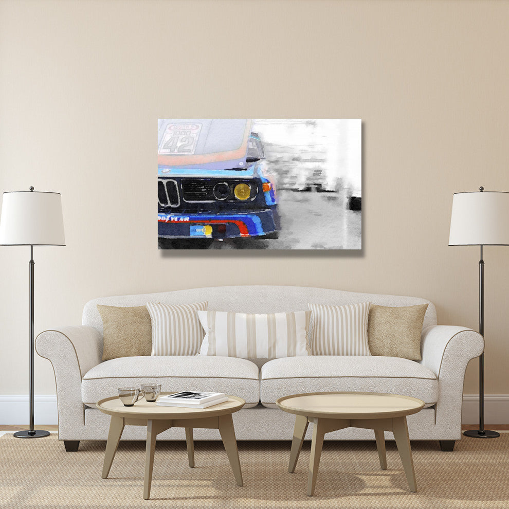 "BMW Lamp and Grill Watercolor" Fine Art Print