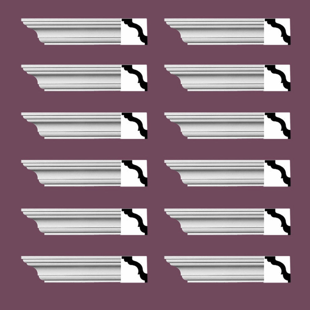 Cornice White Urethane Wellesley Design 12 Pieces Totaling 1128" Length