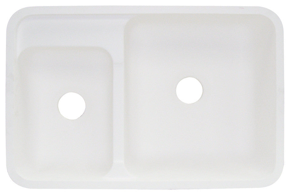 32"x21" Under Mount Augusta Kitchen Sink, White