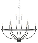 Capital Lighting 428501 Greyson 12 Light 40"W Taper Candle - Matte Black