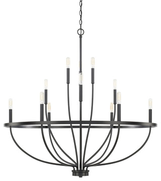 Capital Lighting 428501 Greyson 12 Light 40"W Taper Candle - Matte Black