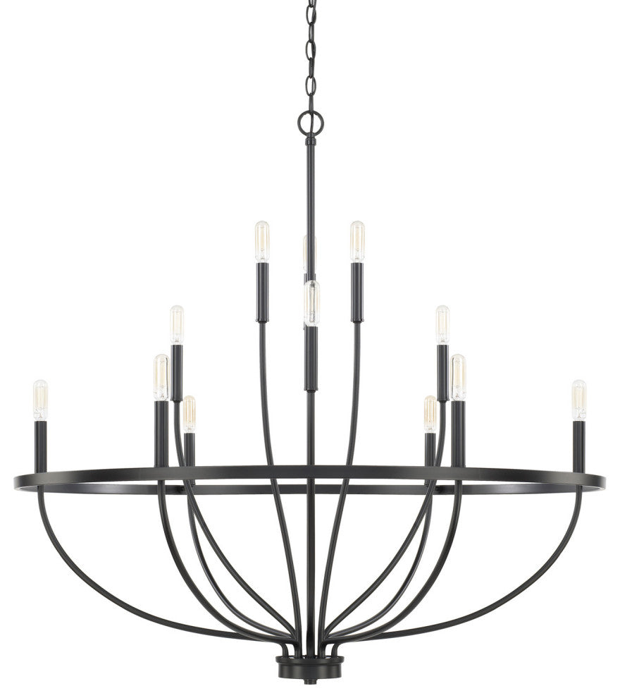 Capital Lighting 428501 Greyson 12 Light 40"W Taper Candle - Matte Black