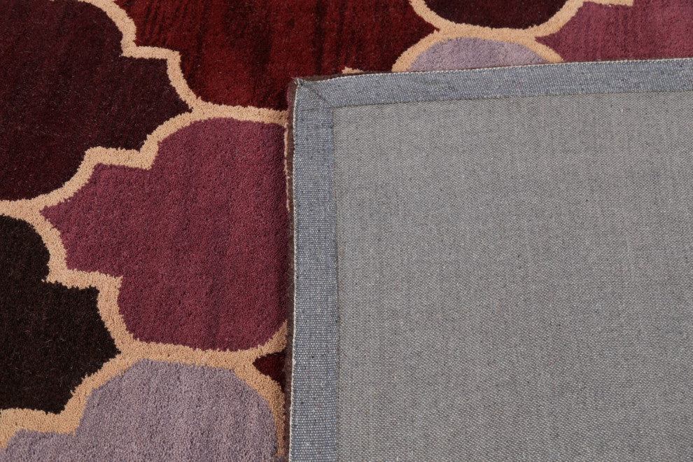 Contemporary Trellis Oriental Area Rug Hand-tufted Wool Carpet 8x11