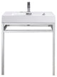 KubeBath Haus Stainless Steel Console With White Acrylic Sink, Chrome, 30''