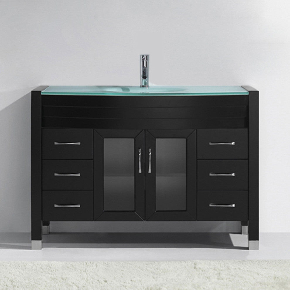 Ava 48" Single  Sink Espresso Top Vanity in Espresso with Brushed Nickel Faucet