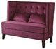 Settee With 2 Pillows, Magenta Fabric Fabric, Rubber Wood, Plyw Magenta Fabric