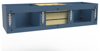 CastelloUSA Alpine 60" Wall Mounted Bathroom Vanity, Base Only, Blue, Brushed Nickel