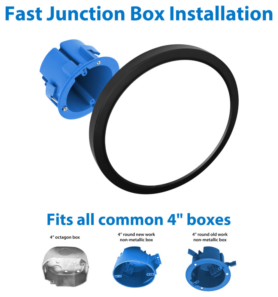 DSE 9" Black Round Selectable LED Surface Mount Downlight
