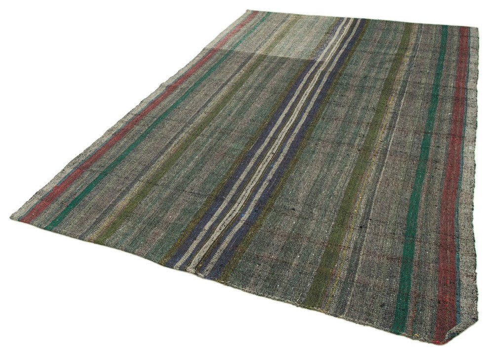 Rug N Carpet - Handmade Oriental 6' 0'' x 9' 3'' Vintage Wool Kilim Rug