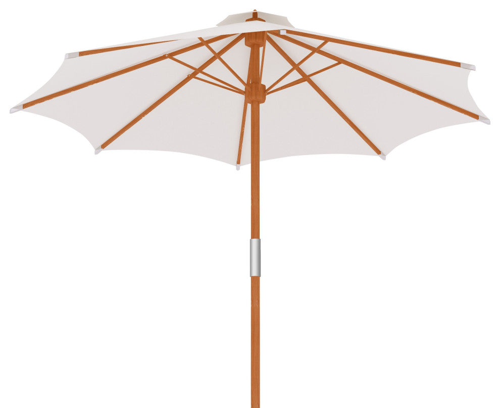 Market 118-inch Diameter Teak Outdoor Umbrella in White
