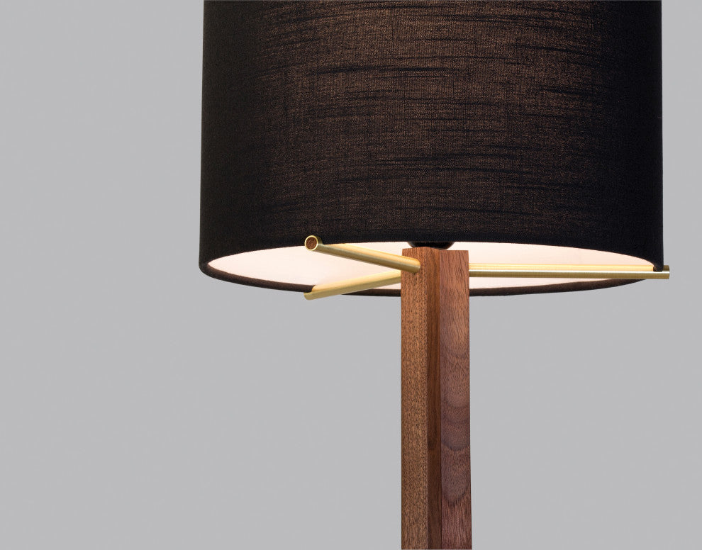 Nauta Table Lamp, Brushed Aluminum Black Amaretto Shade