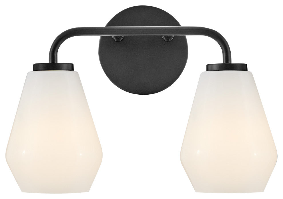 Lark Gio 14.75" Two-Light Bath Vanity Fixture, Black