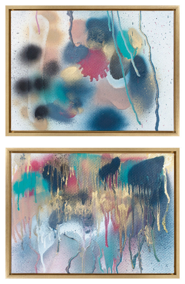 Sylvie Sanaa Framed Canvas by Mentoring Positives, Gold 2 Piece 18x24