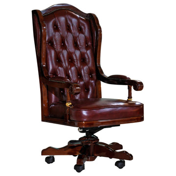 Infinity Leather Executive Chair, Burgundy