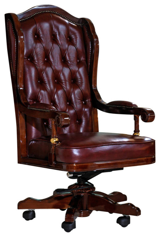 Infinity Leather Executive Chair, Burgundy