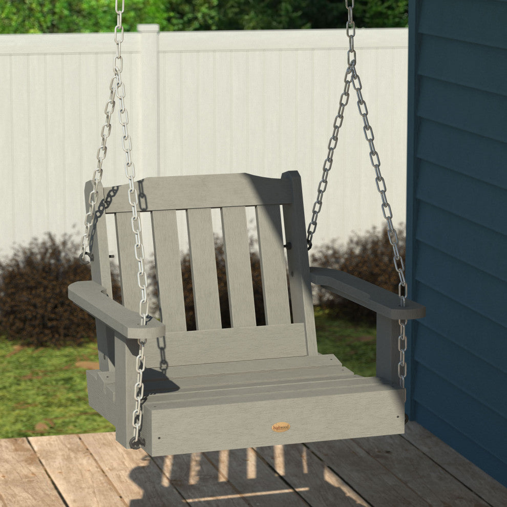 Lehigh Single Seat Swing, Weathered Acorn, Coastal Teak