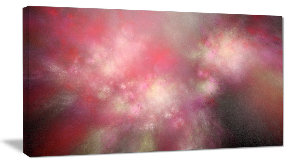 Red Blur Sky with Stars, Abstract Canvas Art Print, 40x20