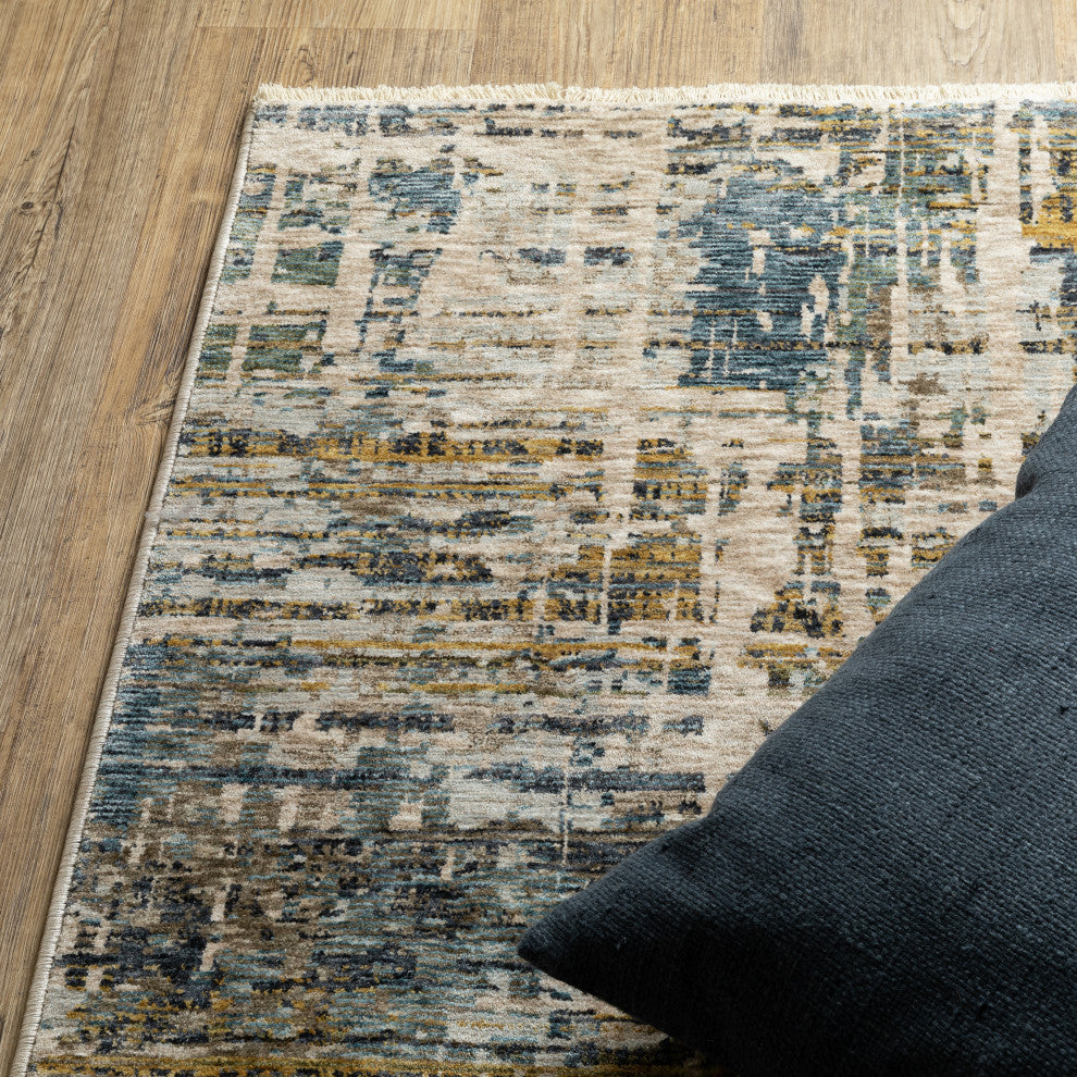Harlan Modern Mosaic Polyester Area Rug 7'10" x 10'10"