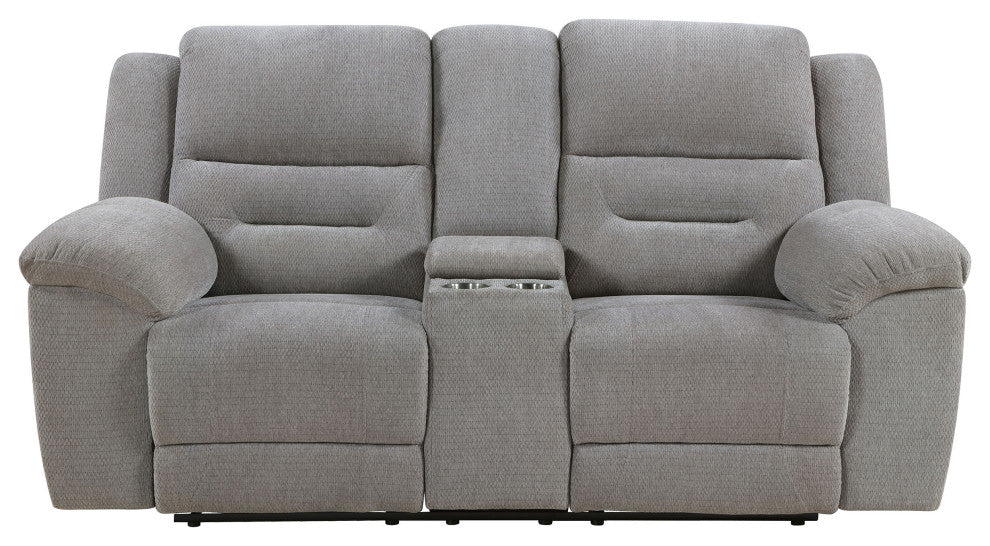 Gilson Chenille Upholstered Reclining Loveseat Grey