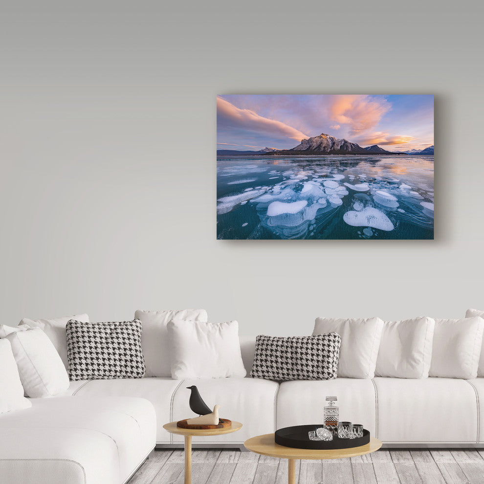 April Xie 'Abraham Lake Sunset' Canvas Art, 19"x12"