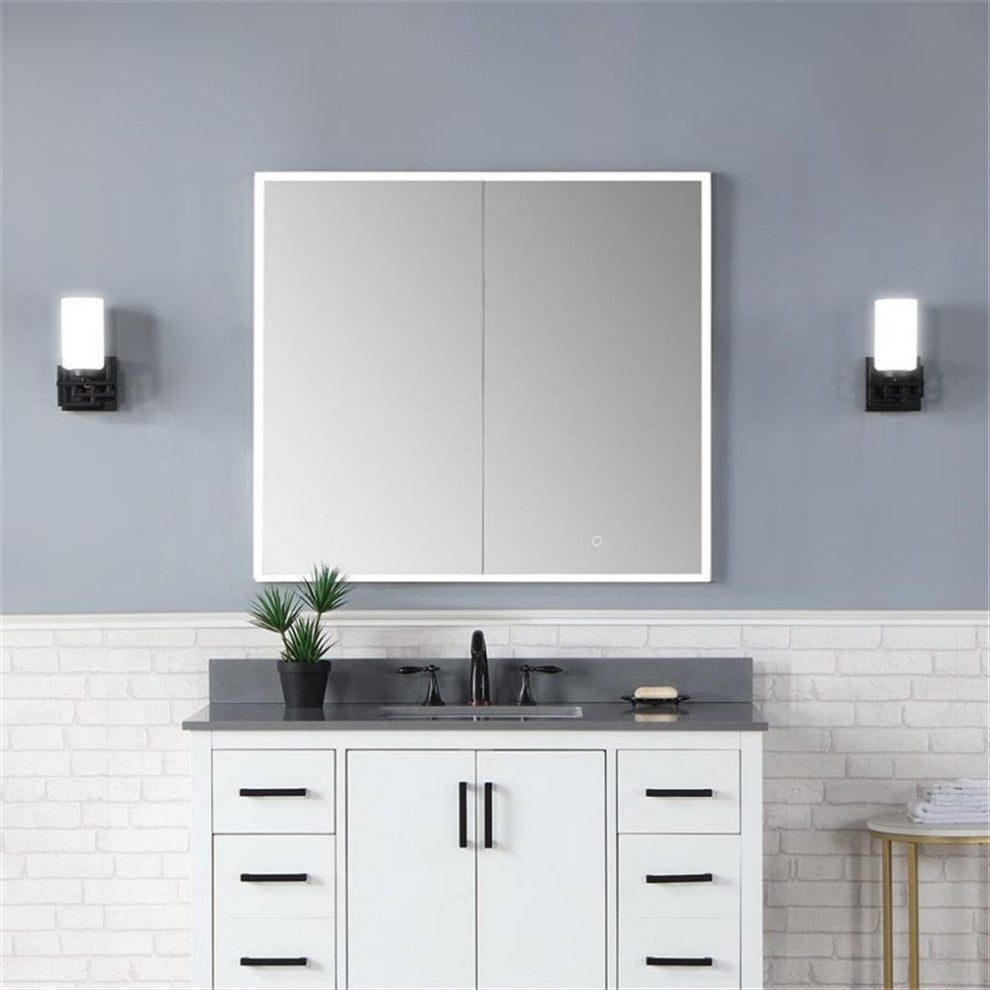 Carsoli 36" Clear Glass Surface-Mount/Recessed LED Mirror Medicine Cabinet