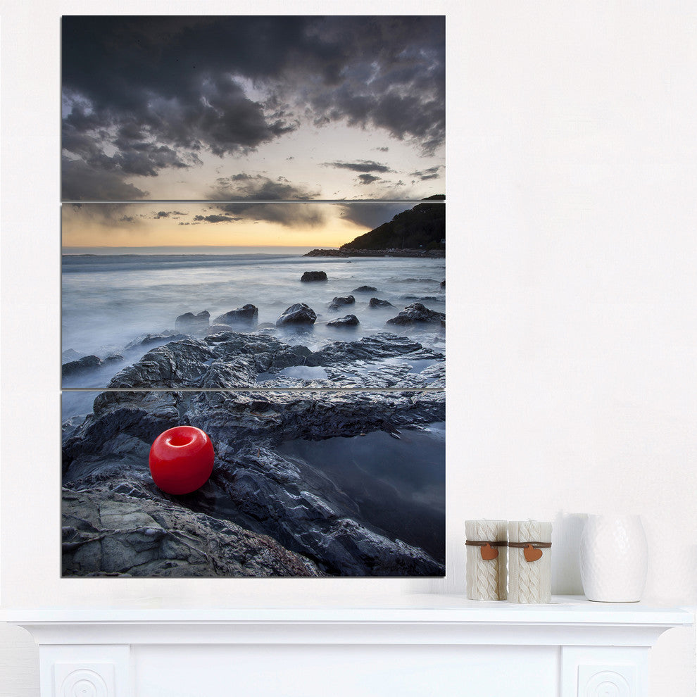 "Dark Sunset at Livorno" Photo Metal Wall Art, 3 Panels, 28"x36"